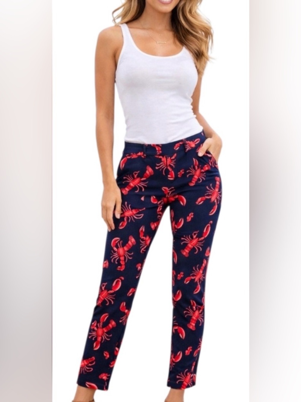 Old Navy Big Lobster pixie stretch ankle pants size 8